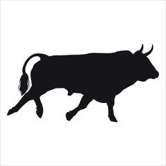 Black Bull Silhouette vector illustration