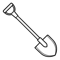 Clean Shovel Line Art for Design