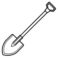 Clean Shovel Line Art for Design