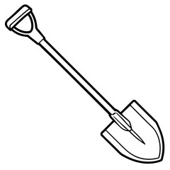 Clean Shovel Line Art for Design