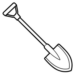 Clean Shovel Line Art for Design