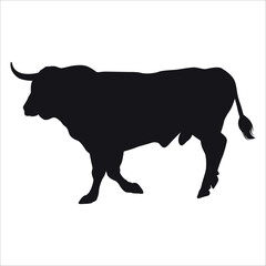 Black Bull Silhouette vector illustration