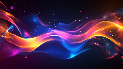 Fototapeta premium Vibrant neon abstract background with flowing waves