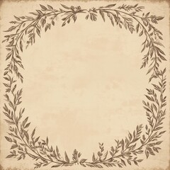 Obraz premium Elegant Floral Wreath Border Design on Vintage Paper