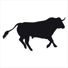 Black Bull Silhouette vector illustration