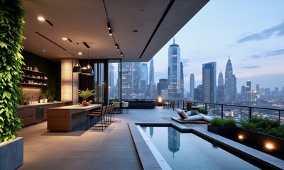 Fototapeta premium Sophisticated City Penthouse