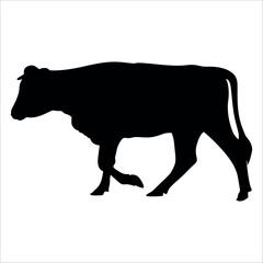 Black Bull Silhouette vector illustration