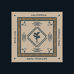 Bandana with Joshua National Park Pattern 