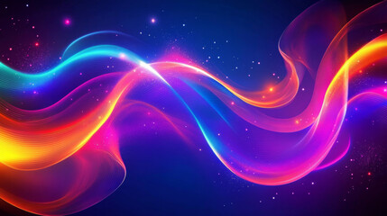 Obraz premium Vibrant neon abstract background with swirling colors
