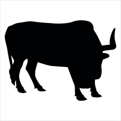 Black Bull Silhouette vector illustration