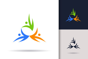 simple colorful community logo design