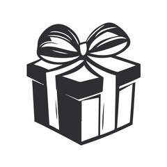 Logo gift icon simple shapes vector graphic
