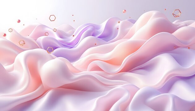 Abstract silk waves in pastel hues, conveying softness and elegance - suitable for website backgrounds, branding materials, and fashion events