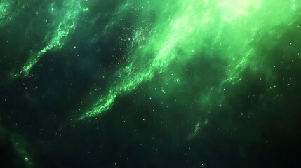 Fototapeta premium Emerald Nebula Cosmic Dust and Starscape