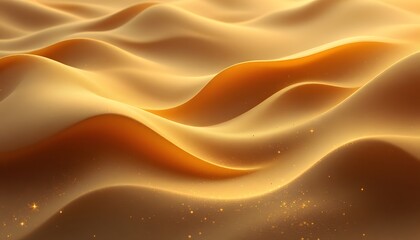 Obraz premium Abstract golden waves background with subtle sparkles conveys luxury and elegance, ideal for high-end product presentations or sophisticated marketing materials
