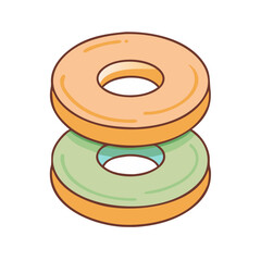 double doughnut stack vector icon, double doughnut stack vector illustration - simple illustration of double doughnut stack, perfect for logos,and double doughnut stack -themed designs.