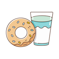 doughnut and milk vector icon, doughnut and milk vector illustration - simple illustration of doughnut and milk, perfect for logos,and doughnut and milk -themed designs.