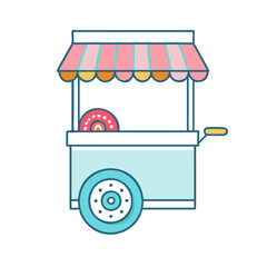 Obraz premium doughnut cart vector icon, doughnut cart vector illustration - simple illustration of doughnut cart, perfect for logos,and doughnut cart -themed designs.