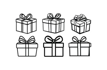 Set of gift boxes Vector silhouette design