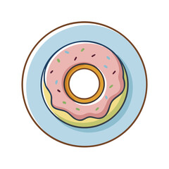 doughnut on a plate vector icon, doughnut on a plate vector illustration - simple illustration of doughnut on a plate, perfect for logos,and doughnut on a plate -themed designs.