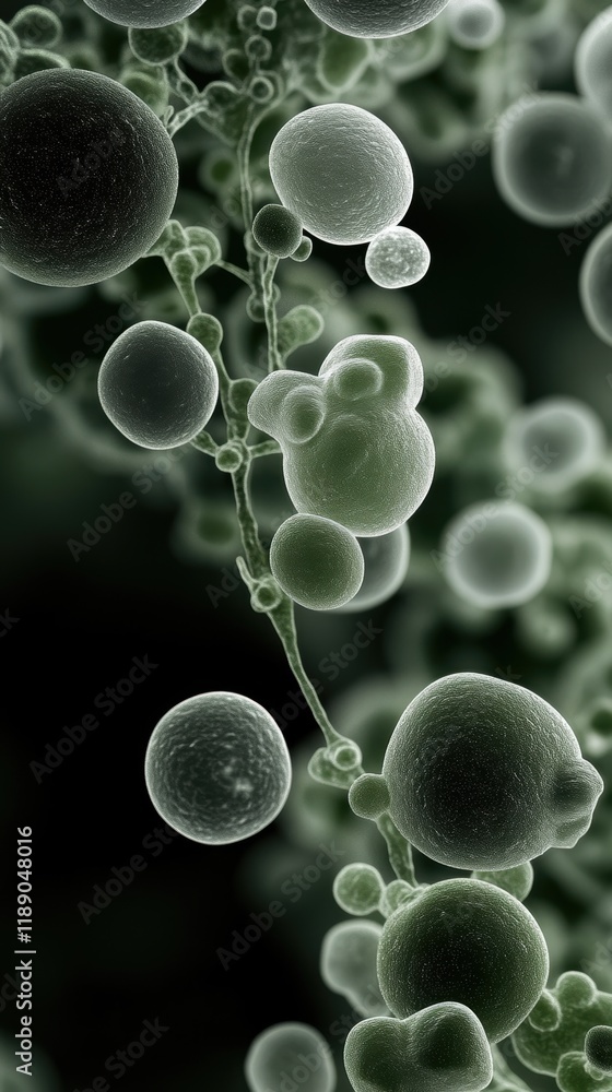 Poster microscopic cellular structures: an intriguing visual depiction of organic lifeforms under magnifica