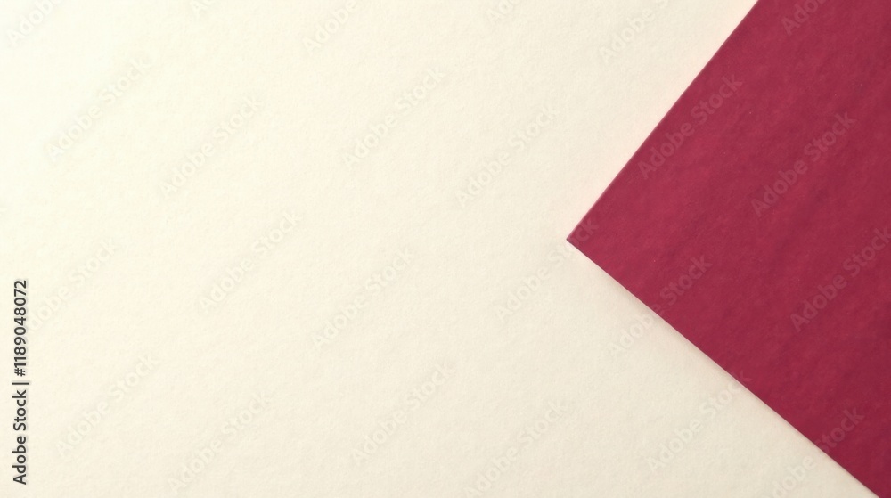 Poster Abstract background of cream and burgundy colored paper with a diagonal split.