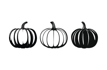 Set of pumpkins Vector Silhouette Design