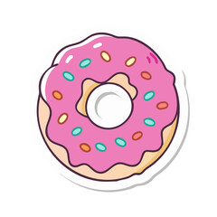 doughnut themed sticker vector icon, doughnut themed sticker vector illustration - simple illustration of doughnut themed sticker, perfect for logos,and doughnut themed sticker -themed designs.