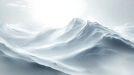 Fototapeta premium Serene White Mountain Landscape Under a Bright Sky