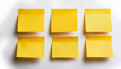 yellow post it notes on a white background