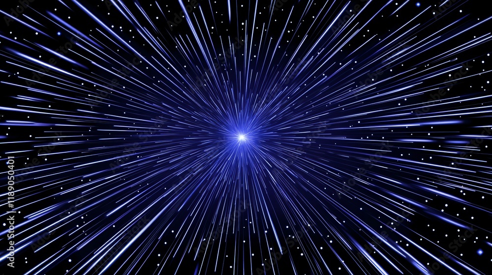 Poster abstract blue light rays exploding starburst background