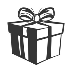 Logo gift icon simple shapes vector graphic