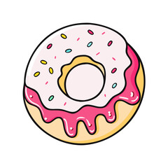 doughnut with icing drizzle icon