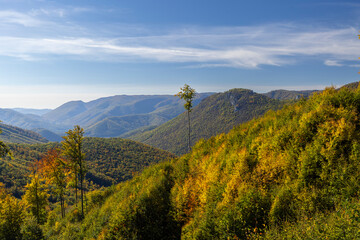 Typical autumn landscape in National park Muranska Planina, Slovakia