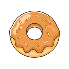 maple glazed doughnut vector icon, maple glazed doughnut vector illustration - simple illustration of maple glazed doughnut, perfect for logos,and maple glazed doughnut -themed designs.