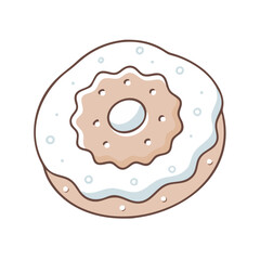 powdered sugar doughnut vector icon, powdered sugar doughnut vector illustration - simple illustration of powdered sugar doughnut, perfect for logos,and powdered sugar doughnut -themed designs.