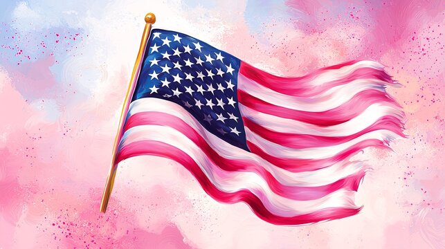 Waving american flag celebrating independence day usa digital artwork vibrant colors