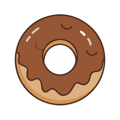 chocolate doughnut vector icon, chocolate doughnut vector illustration - simple illustration of chocolate doughnut, perfect for logos,and chocolate doughnut -themed designs.