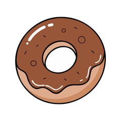 chocolate doughnut vector icon, chocolate doughnut vector illustration - simple illustration of chocolate doughnut, perfect for logos,and chocolate doughnut -themed designs.