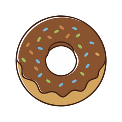 chocolate doughnut vector icon, chocolate doughnut vector illustration - simple illustration of chocolate doughnut, perfect for logos,and chocolate doughnut -themed designs.