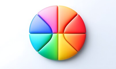 Obraz premium Colorful circular segments, rainbow design, data visualization.