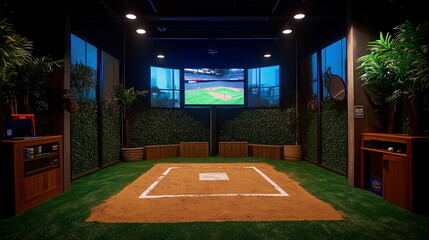 Baseball Simulator with Pitching Machines and Swing Sensors – Realistic Match Practice