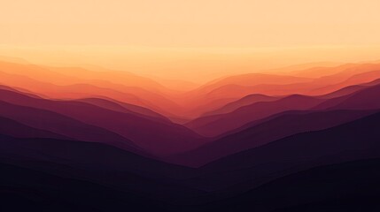 Tranquil Sunset Gradient: Abstract Minimalist Art in Warm Orange to Dusky Purple Harmony
