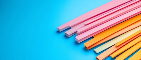 Obraz premium Colorful bars on blue; abstract design; background; website
