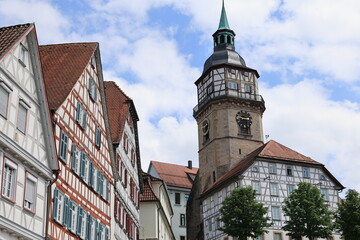 Blick in die Altstadt von Backnang in Baden-Württemberg