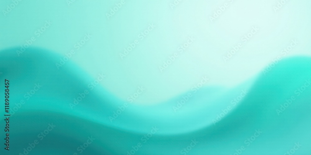 Aufkleber abstract teal gradient background with smooth wavy lines