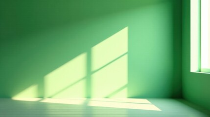 Obraz premium Serene Green Room with Sunlight Streaming Through Window