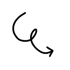 Hand drawn arrow icon on a transparent background