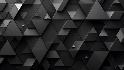 Monochromatic geometric background, conveys depth and complexity, suitable for tech or modern design presentations and digital art backgrounds