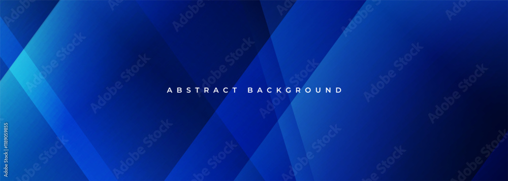 Aufkleber dark blue modern abstract wide banner with geometric shapes. bright blue presentation abstract backg